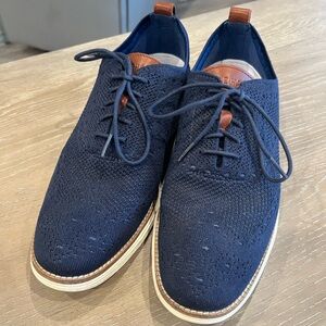 Cole Haan Navy and Brown Knit Oxfords